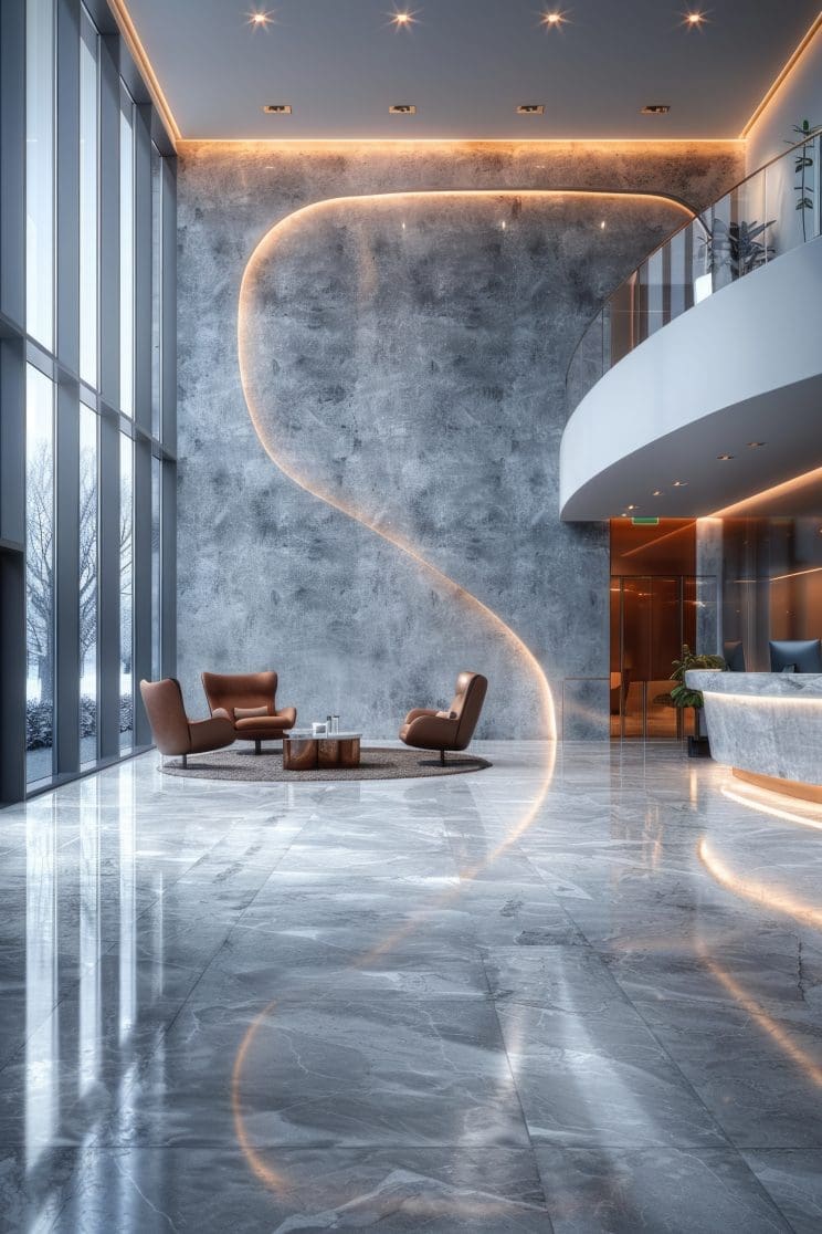 Luxury hotel lobby design.