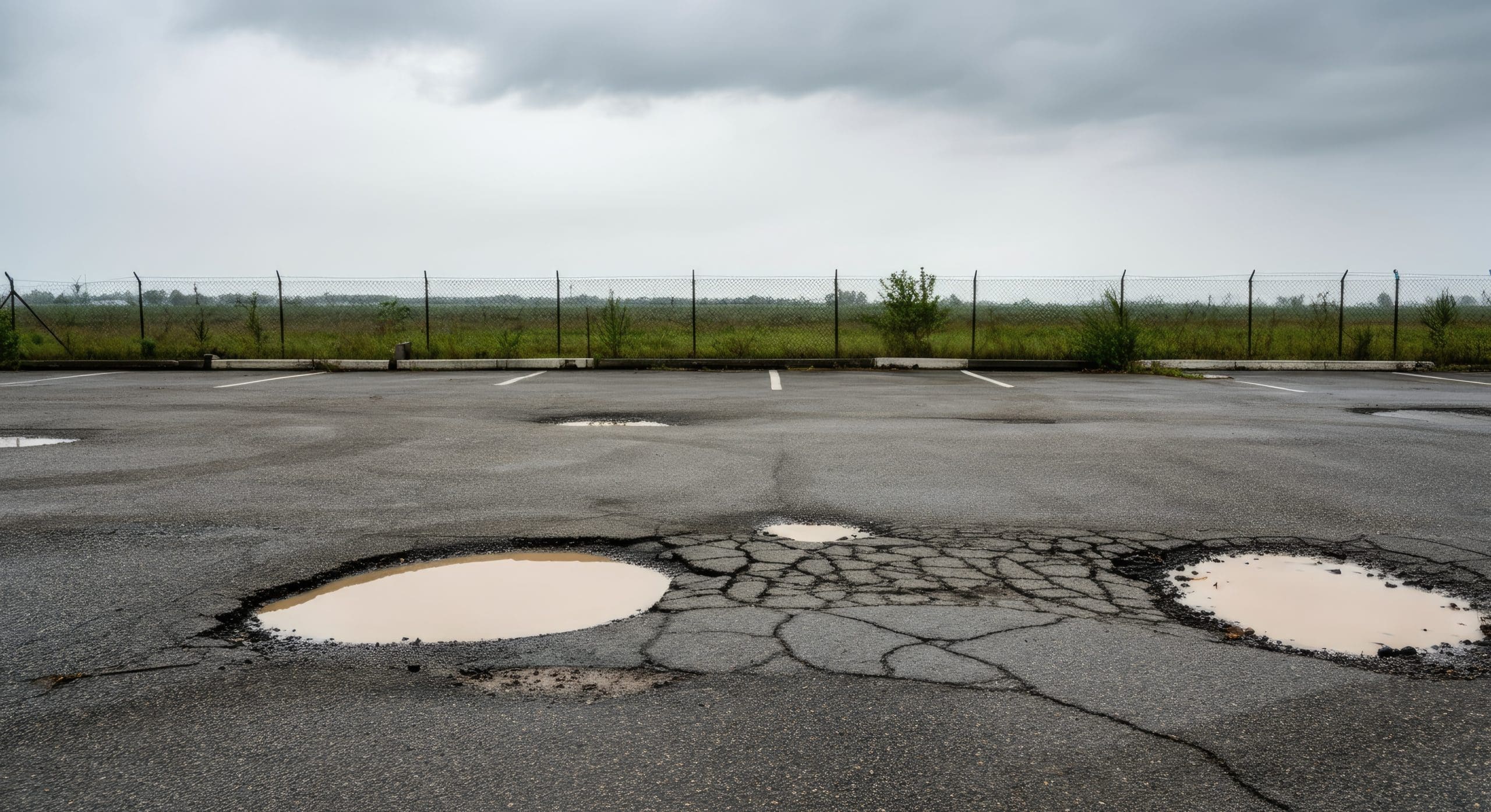 Walk the property and look for cracks, uneven areas, or potholes.